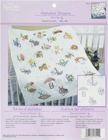 img 4 attached to 👶 Bucilla Stamped Cross Stitch Baby Quilt Top: 34x43-Inch, Alphabet Dreams, 43241