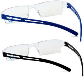 img 2 attached to Blue Light Blocking Reading Glasses 1.0 - 2 Pairs for Men and Women, Rectangle Computer Readers with Comfortable Lens