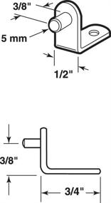 img 1 attached to 🔩 Pack of 8 Prime-Line Products U 10171 Shelf Support Pegs, 5mm Steel with Nickel Plating