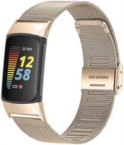 img 3 attached to 🥂 Chofit Metal Watch Bands: Stylish Stainless Steel Strap for Fitbit Charge 5 - Adjustable and Compatible for Women and Men, Champagne