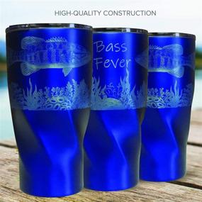 img 2 attached to 🎣 Largemouth Bass Fishing Vacuum Insulated Tumbler - 20 Oz Stainless-Steel Mug for Traveling, Boating, Outdoors - Dishwasher Safe & BPA Free (Blue)