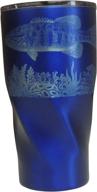 🎣 largemouth bass fishing vacuum insulated tumbler - 20 oz stainless-steel mug for traveling, boating, outdoors - dishwasher safe & bpa free (blue) логотип