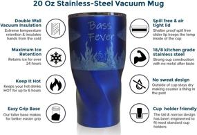 img 3 attached to 🎣 Largemouth Bass Fishing Vacuum Insulated Tumbler - 20 Oz Stainless-Steel Mug for Traveling, Boating, Outdoors - Dishwasher Safe & BPA Free (Blue)