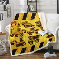 erosebridal excavators flannel blanket for kids - equipment trucks sherpa construction tractor throw blanket, yellow vehicle fuzzy throw! perfect for kids boys & teens car theme room décor in a convenient kids car throw size logo