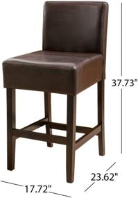 img 2 attached to Christopher Knight Home Portman (Set of 2) Seigel Brown Bonded Leather Counter Stool, 18-inch Width x 23-inch Depth x 38.50-inch Height