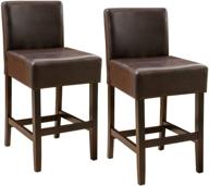 christopher knight home portman (set of 2) seigel brown bonded leather counter stool, 18-inch width x 23-inch depth x 38.50-inch height logo
