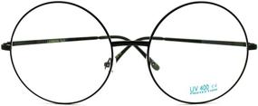 img 3 attached to 🕶️ Large Black Super Oversized Round Circle Frame Clear Lens Glasses - JuicyOrange