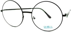 img 4 attached to 🕶️ Large Black Super Oversized Round Circle Frame Clear Lens Glasses - JuicyOrange