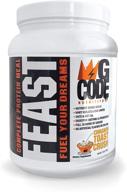 🥣 gcode feast meal replacement protein with greens (cinnamon toast crush) - enhanced with whey isolate, egg whites, oats, organic greens, mct oil, probiotics, and digestive enzymes logo