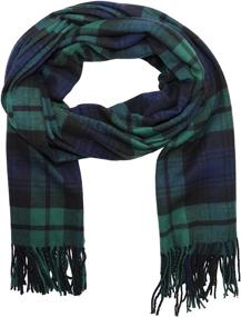 img 2 attached to 🧣 Achillea Oversized Cashmere Feel Tartan Plaid Scarf Shawl Wrap from Scotland - Winter Warmth 80"x30