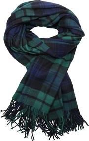 img 1 attached to 🧣 Achillea Oversized Cashmere Feel Tartan Plaid Scarf Shawl Wrap from Scotland - Winter Warmth 80"x30