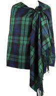 🧣 achillea oversized cashmere feel tartan plaid scarf shawl wrap from scotland - winter warmth 80"x30 logo