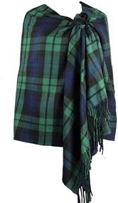 img 4 attached to 🧣 Achillea Oversized Cashmere Feel Tartan Plaid Scarf Shawl Wrap from Scotland - Winter Warmth 80"x30