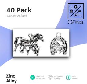 img 3 attached to 🐎 JGFinds Equestrian Jewelry Making Horse Charm Pendants, 40 Pack (20 of Each)