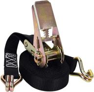 🔒 moocy premium ratchet tie down: 1000lbs working load with double j hook - ideal cargo straps for moving appliances, lawn equipment, and motorcycles (1in x 12 ft) logo