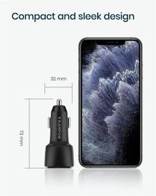 img 1 attached to 🔌 RAMPOW 37.5W USB C Car Charger - Dual Port 6A Car Charger with 18W Power Delivery 3.0 and 19.5W Quick Charge 3.0, USB Car Charger for iPhone 11/XS Max/XR/X/8/7, Samsung S10/S9/S8 and More - Black