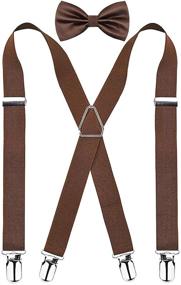 img 4 attached to Purple Adjustable Elastic Suspender Braces: Classy Men's Accessories for Ties, Cummerbunds & Pocket Squares