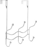 🧥 hanger organizer over the door with 6 hooks - silver (inspired living) логотип