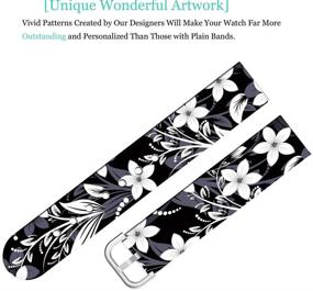 img 3 attached to 🌺 ENDIY Soft Silicone Gel Replacement Strap for Fitbit Versa/Versa 2/Versa Lite/Versa 2 SE (Small) - Stylish Black Floral Flower Art Design for an Elegant and Beautiful Look