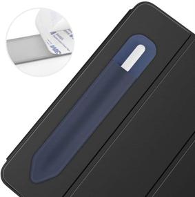 img 4 attached to 🖋️ Dadanism Indigo Apple Pencil Holder Sticker - Elastic Pocket Sleeve Pouch Attached to Case, Compatible with iPad Air 4th Gen, iPad 8th Gen 2020, iPad Pro 11/12.9 2021 - 1st/2nd Generation