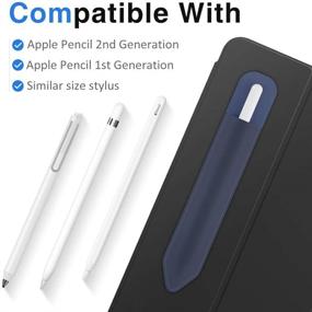 img 3 attached to 🖋️ Dadanism Indigo Apple Pencil Holder Sticker - Elastic Pocket Sleeve Pouch Attached to Case, Compatible with iPad Air 4th Gen, iPad 8th Gen 2020, iPad Pro 11/12.9 2021 - 1st/2nd Generation