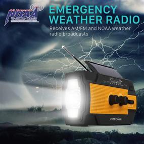 img 3 attached to 📻 FosPower NOAA Аварийное погодное радио 4000mAh (Модель A3) - Портативный пауэрбанк с солнечной зарядкой, ручной привод и работой от батареи, сигналом SOS, датчиком движения, АМ/ФМ и фонариком для аварий на открытом воздухе.