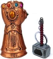 🔑 nidavellir 2-pack infinity gauntlet and thanos glove bottle opener set + fist beer bottle opener, mjolnir keychain bottle opener logo