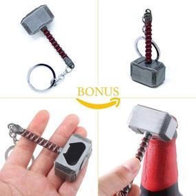 img 1 attached to 🔑 Nidavellir 2-Pack Infinity Gauntlet and Thanos Glove Bottle Opener Set + Fist Beer Bottle Opener, Mjolnir Keychain Bottle Opener