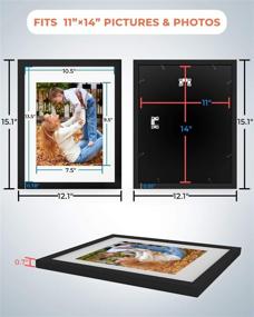 img 2 attached to 🖼️ FEGO 11x14 Picture Frames Set of 6: Wall Gallery Photo Frame for 8x10 or 11x14 Pictures, Non-trace Nails Included, Black Frames for Photography, Photo Display