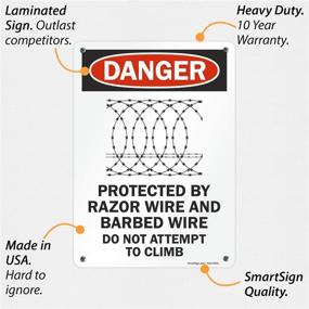 img 3 attached to 🚫 SmartSign Aluminum Danger Protection Barbed Wire