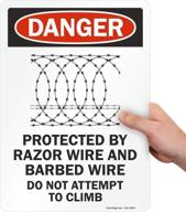 🚫 smartsign aluminum danger protection barbed wire logo