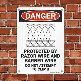 img 1 attached to 🚫 SmartSign Aluminum Danger Protection Barbed Wire