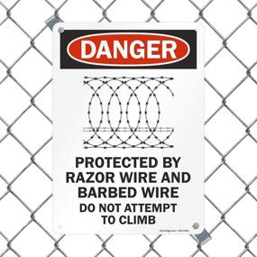 img 2 attached to 🚫 SmartSign Aluminum Danger Protection Barbed Wire