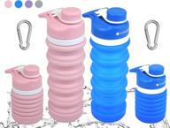 lucky green collapsible water bottles - bpa free, food-grade silicone portable reusable leak proof travel water bottle set for sports, gym, hiking, camping with lanyard and carabiner: ultimate eco-friendly hydration solution! logo