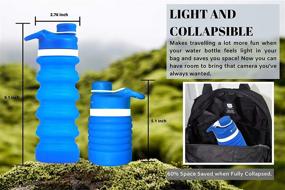 img 1 attached to Lucky Green Collapsible Water Bottles - BPA Free, Food-Grade Silicone Portable Reusable Leak Proof Travel Water Bottle Set for Sports, Gym, Hiking, Camping with Lanyard and Carabiner: Ultimate Eco-Friendly Hydration Solution!