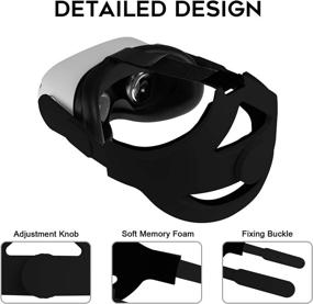 img 3 attached to 🎧 Orzero Adjustable Headband for Oculus Quest 2 with Head Cushion – Comfortable Replacement Elite Strap, Black - Reduce Pressure, Provide Protective Comfort