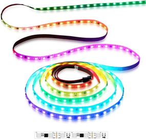 img 4 attached to 💡 WS2811 16.4ft 60LEDs/m Individually Addressable LED Strip - 5m 300LEDs Flexible Rope Light - Dream Color - White PCB Non-Waterproof DC12V: A Versatile Lighting Solution