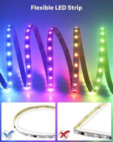 img 1 attached to 💡 WS2811 16.4ft 60LEDs/m Individually Addressable LED Strip - 5m 300LEDs Flexible Rope Light - Dream Color - White PCB Non-Waterproof DC12V: A Versatile Lighting Solution