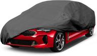 🚗 leader accessories premium car cover: 100% waterproof, fits car's length up to 200'', breathable indoor/outdoor black sedan cover logo