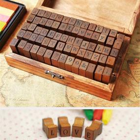 img 1 attached to 70pcs Alphabet Stamps Vintage Wooden Rubber Letter Number and Symbol Stamp Set - Perfect for DIY Craft Card Making, Happy Planner & Scrapbooking Supplies!