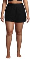 🩳 lands' end women's 5" quick dry elastic waist board shorts: ultimate swim cover-up shorts logo