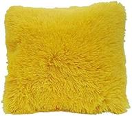 🛋️ discover ultimate comfort with luxurydiscounts super soft faux fur decorative throw pillow cushion (16"x 16", yellow) - limited-time discounts logo