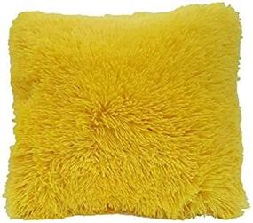 img 4 attached to 🛋️ Discover Ultimate Comfort with LuxuryDiscounts Super Soft Faux Fur Decorative Throw Pillow Cushion (16"x 16", Yellow) - Limited-Time Discounts