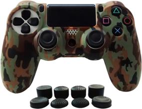 img 4 attached to Silicone Gel Controller Cover Skin Protector for PS4/PS4 Slim/PS4 Pro Controller - Brown, with 8 FPS Pro Thumb Grip Caps