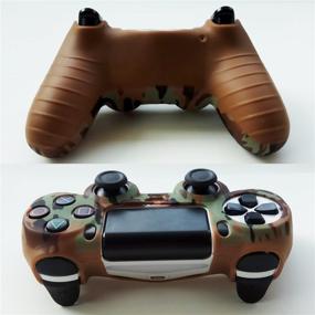 img 3 attached to Silicone Gel Controller Cover Skin Protector for PS4/PS4 Slim/PS4 Pro Controller - Brown, with 8 FPS Pro Thumb Grip Caps