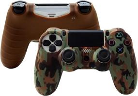 img 1 attached to Silicone Gel Controller Cover Skin Protector for PS4/PS4 Slim/PS4 Pro Controller - Brown, with 8 FPS Pro Thumb Grip Caps