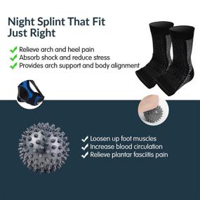 img 2 attached to 🌿 Plantar Fasciitis Relief: Brace, Splint Night, Premium Orthotic Socks, Achilles Tendonitis Support, Innovative 5D Mesh, Skin-Friendly & Durable