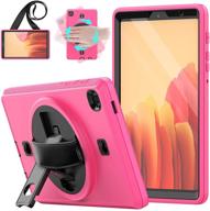 🌹 hxcaseac slim shockproof case for samsung tab a7 lite 8.7 inch 2021 (sm-t220/t225/t227) - complete protection with screen protector, swivel hand strap/stand, shoulder strap, and s pencil holder - rose logo