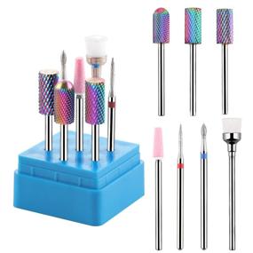 img 4 attached to 💅 Makartt 7Pcs Tungsten Carbide Diamond Ceramic Nail Drill Bit Set - For Acrylic Nails, Gel Polish Removal, Poly Nail Gel, Cuticles - 3/32 Drill Bits