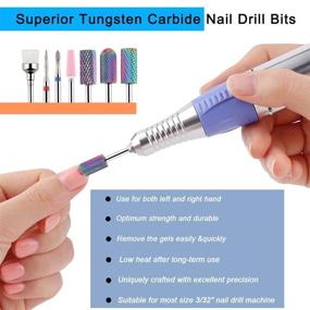 img 2 attached to 💅 Makartt 7Pcs Tungsten Carbide Diamond Ceramic Nail Drill Bit Set - For Acrylic Nails, Gel Polish Removal, Poly Nail Gel, Cuticles - 3/32 Drill Bits